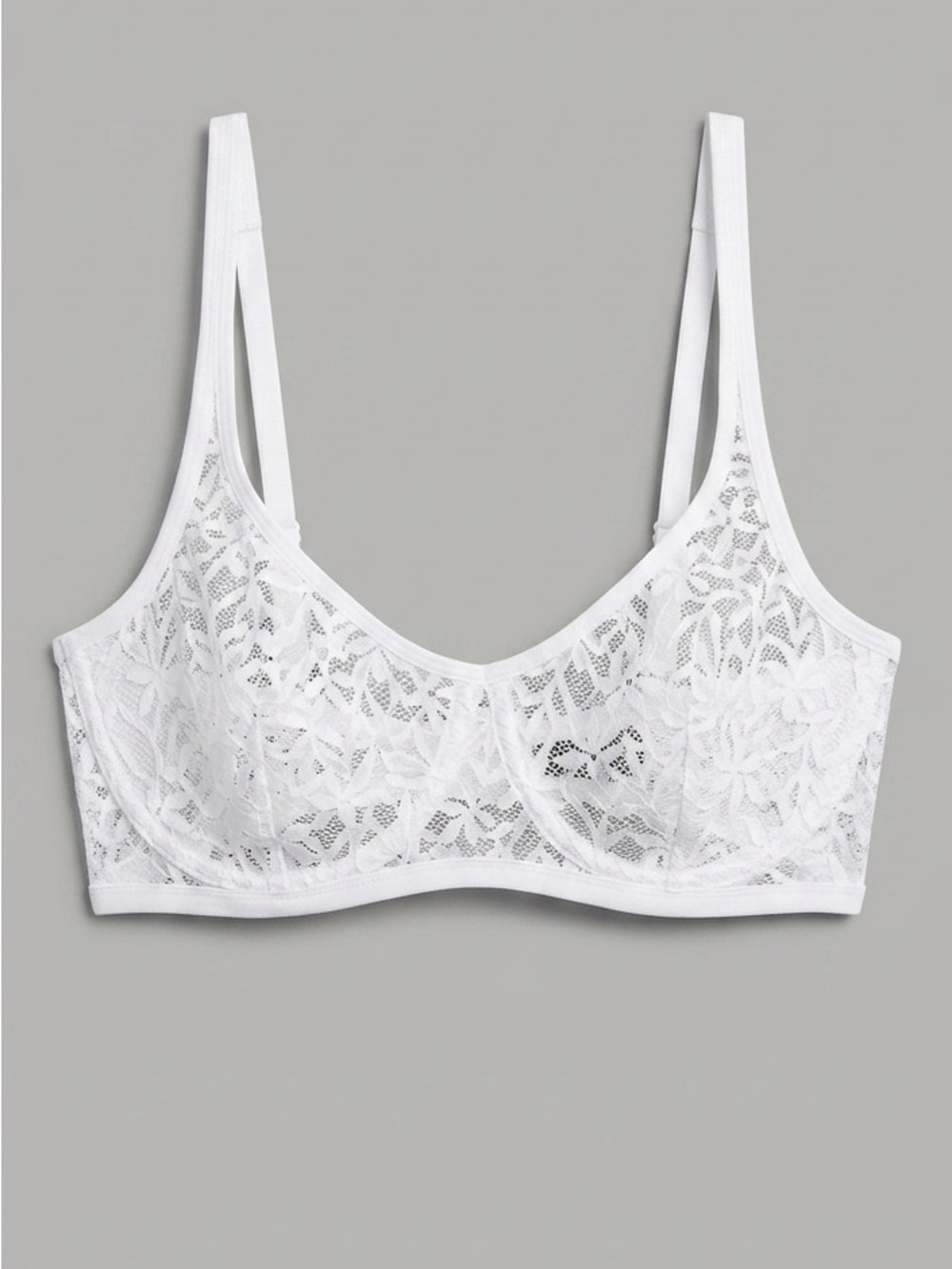 NWT Natori Portrait Lace Underwire Foam Sling Bra White 32D